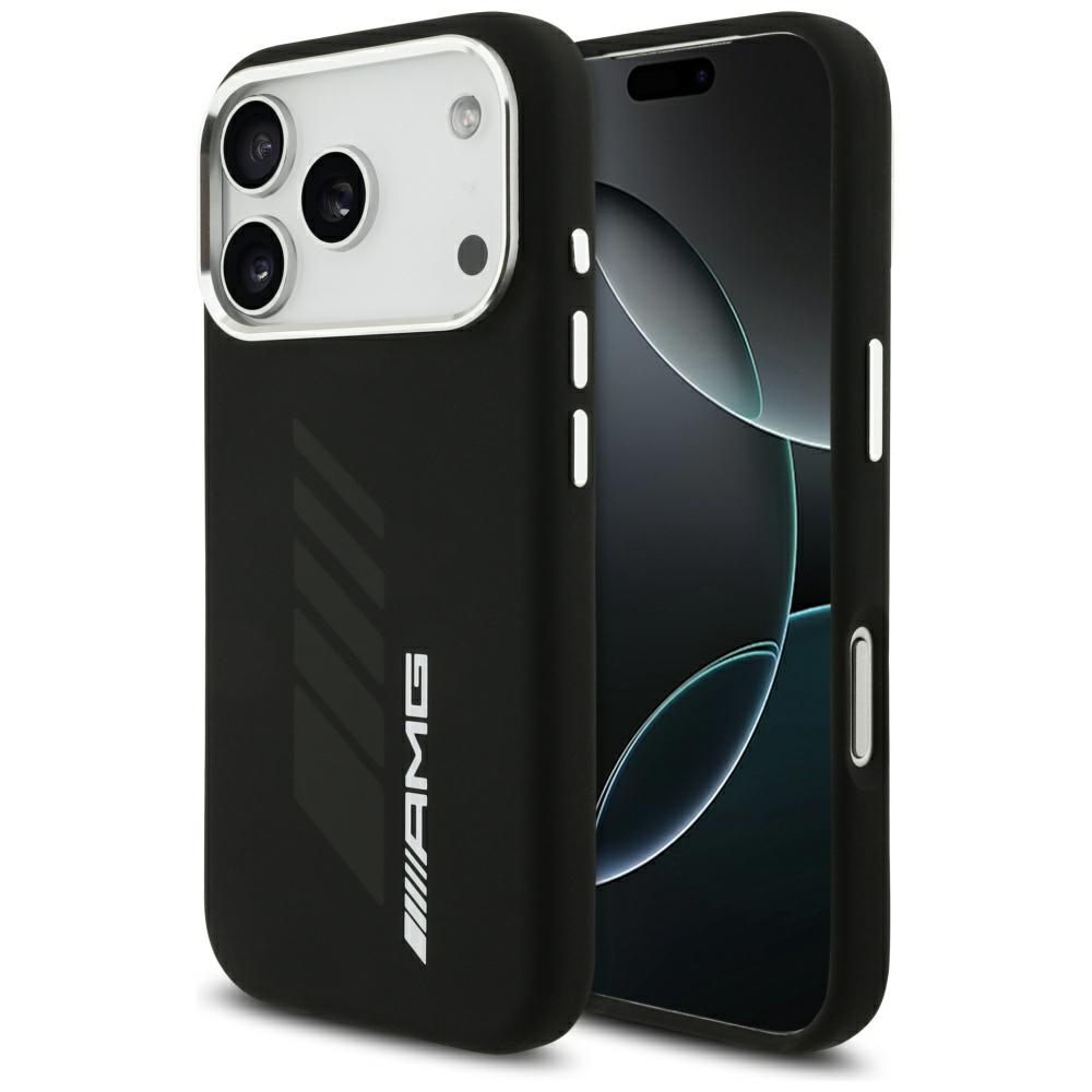 Силиконовый чехол AMG Oversize Rhombs MagSafe для iPhone 17 Pro (чёрный)