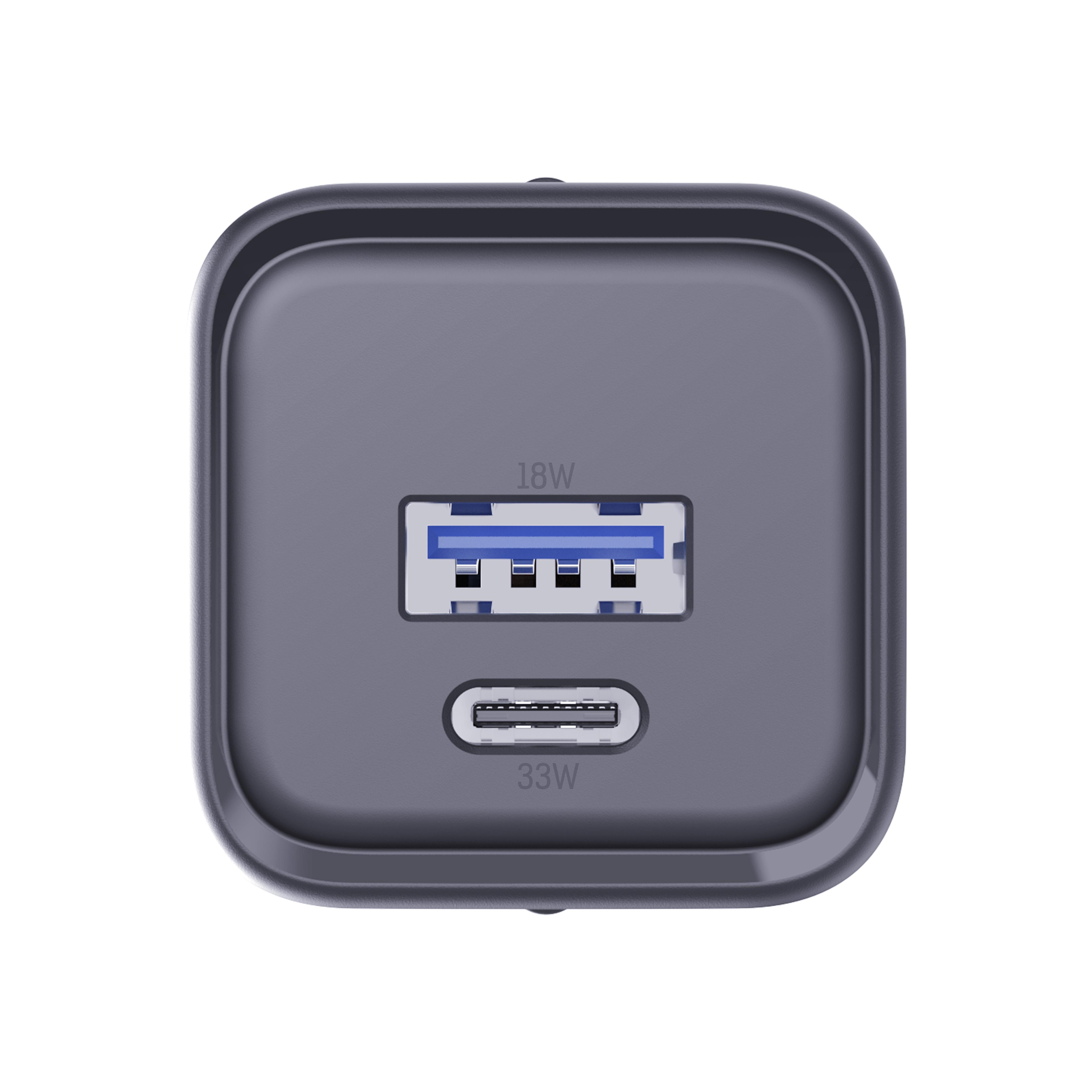 3mk Hyper Charger PD 33W GaN QC4+ PPS AFC FCP SCP 1A1C sienas lādētājs - melns