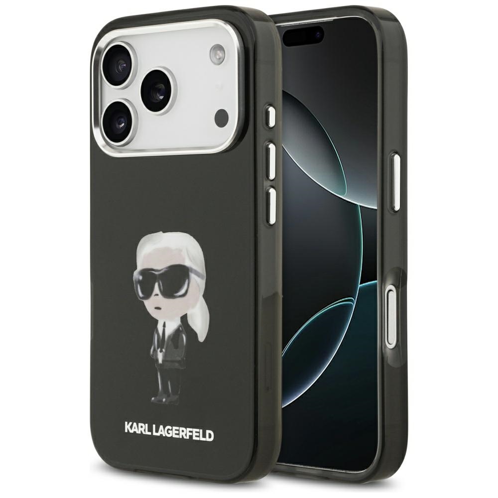 Чехол Karl Lagerfeld IML Aquarelle Karl & Logo MagSafe для iPhone 17 Pro (чёрный)
