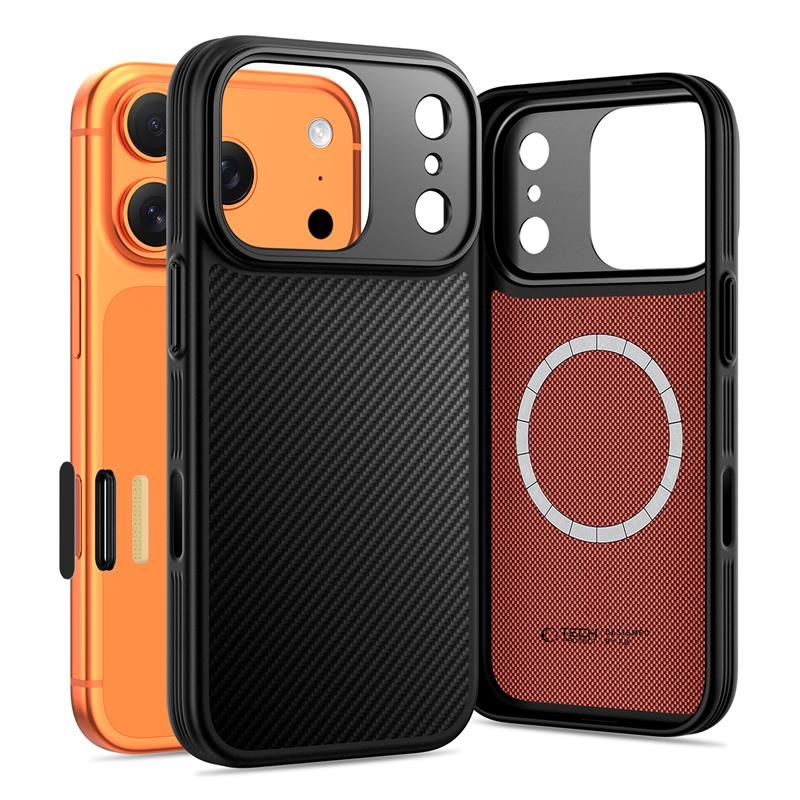 Tech-Protect Kevlar Aramid MagSafe Чехол для iPhone 17 Pro - чёрный