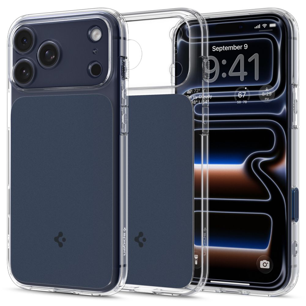 Чехол Spigen Thin Fit MagSafe для iPhone 17 Pro Max - прозрачно-тёмно-синий
