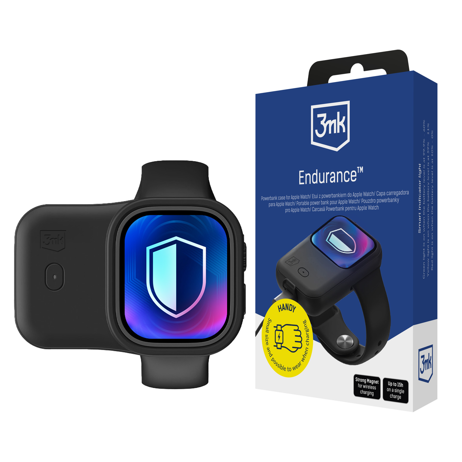 3mk Izturīga powerbanka Apple Watch 44 mm / 45 mm 2,5 W 1200 mAh USB-C - melna