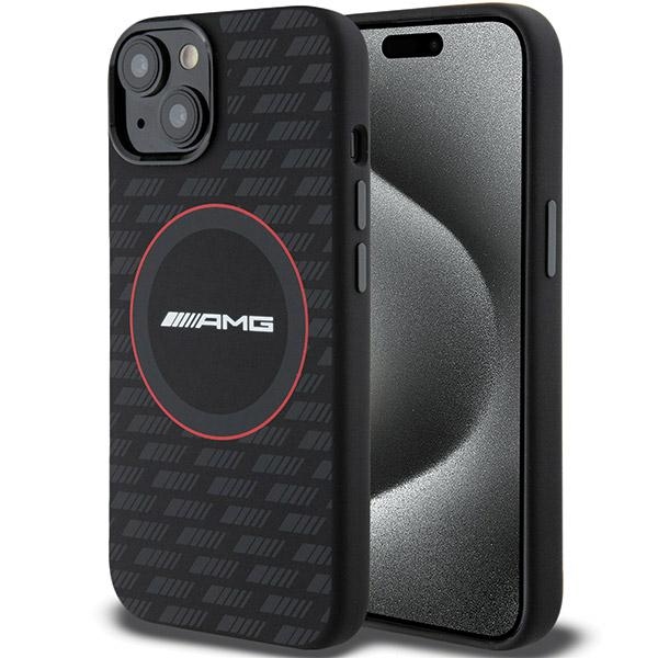 Mercedes AMG silikona Carbon Pattern MagSafe maciņš iPhone 13 / 14 / 15 melns