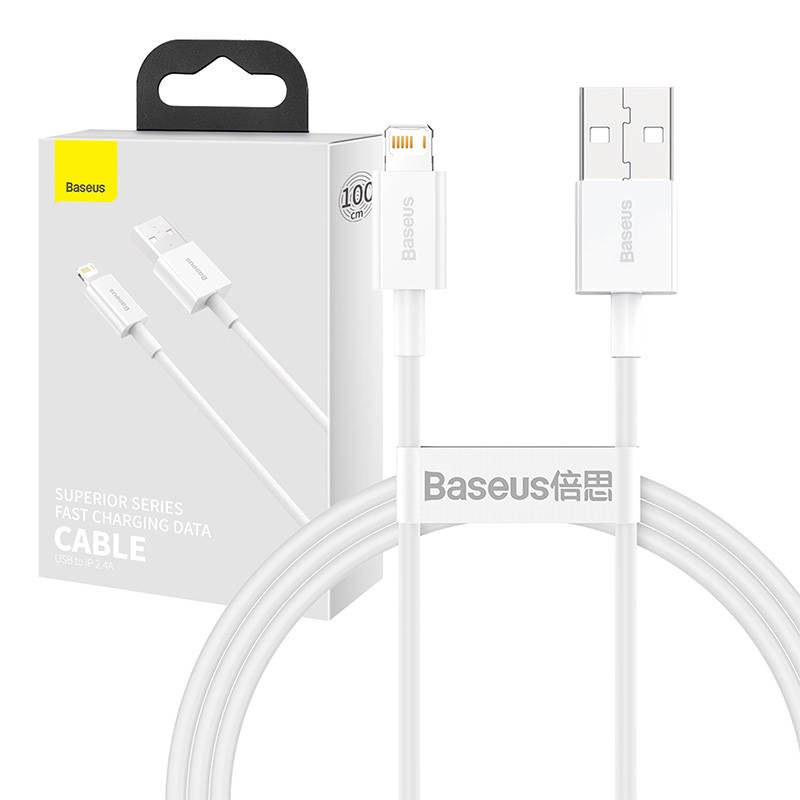 Baseus kabelis Superior USB - Lightning 1,0 m 2,4A balts