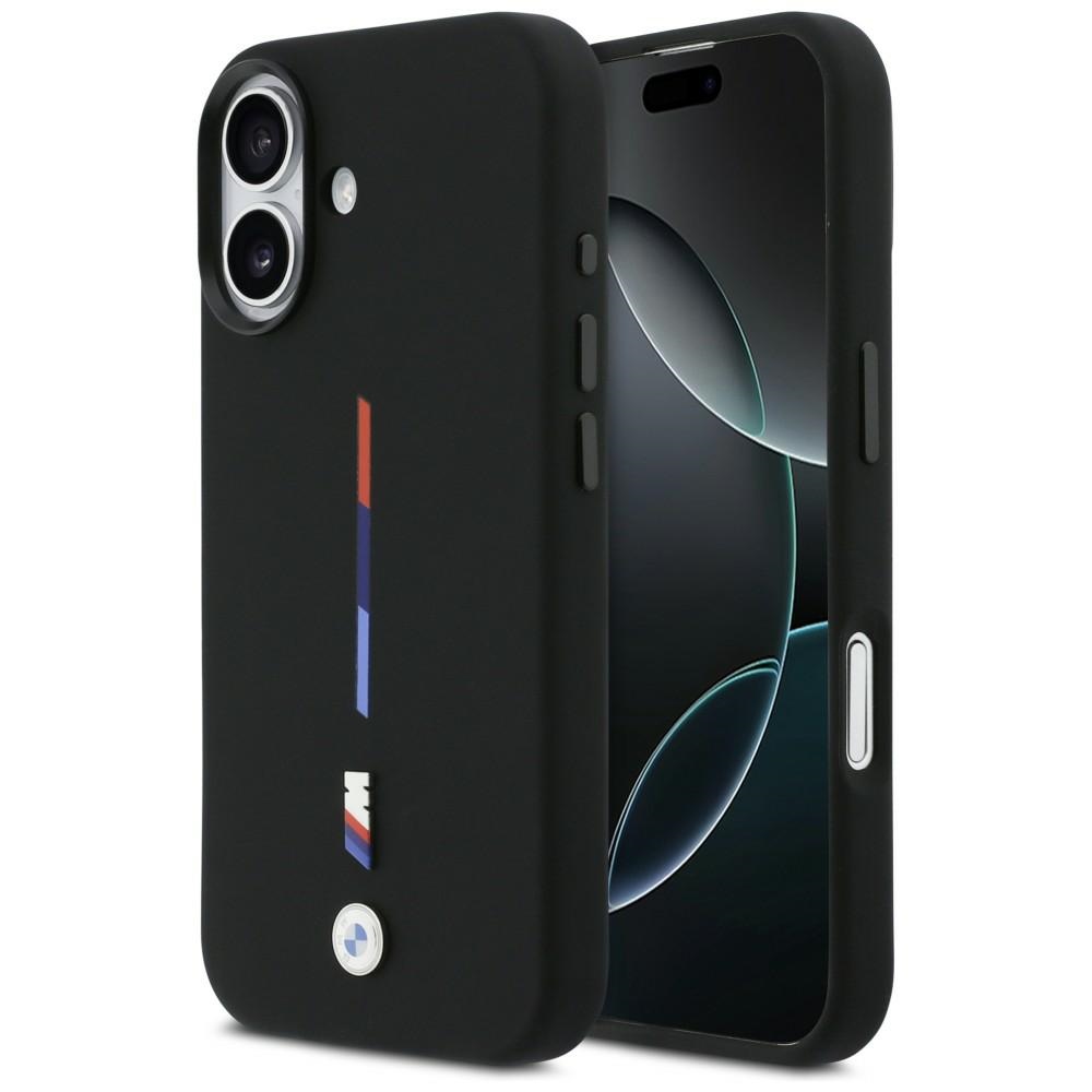BMW M Silicon Tricolor Line MagSafe macins iPhone 17 - melns