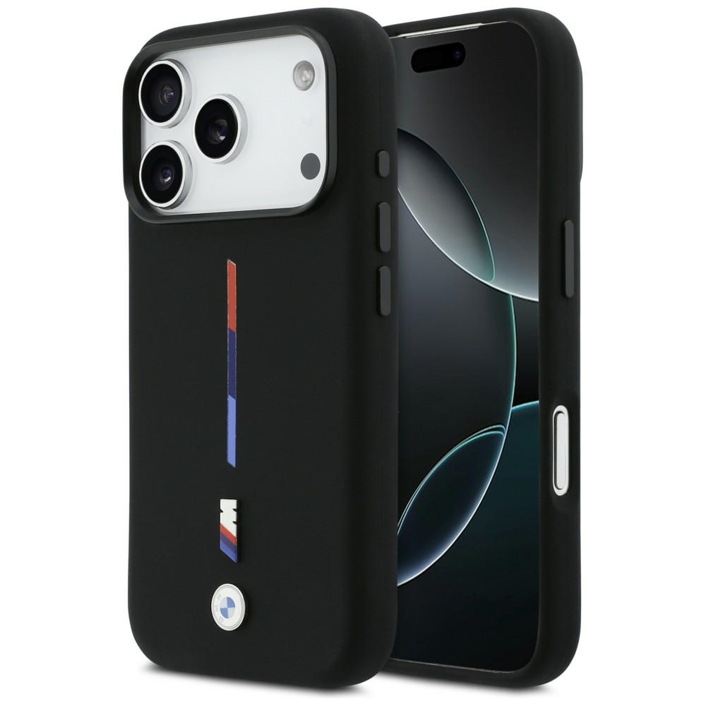 BMW M Silicon Tricolor Line MagSafe чехол iPhone 17 Pro - черный