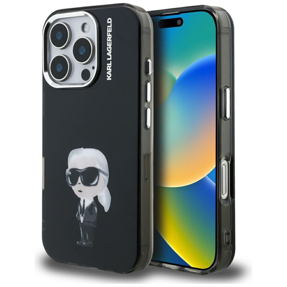 Karl Lagerfeld IML Aquarelle Karl & Logo MagSafe macins iPhone 16 Pro Max - melns