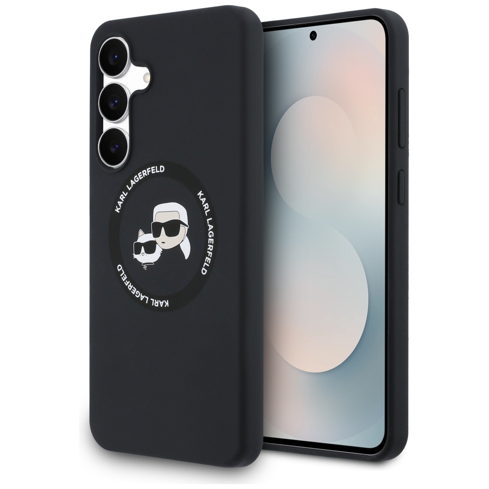Karl Lagerfeld Silicone Karl & Choupette Heads MagSafe macins Samsung Galaxy S25 FE - melns