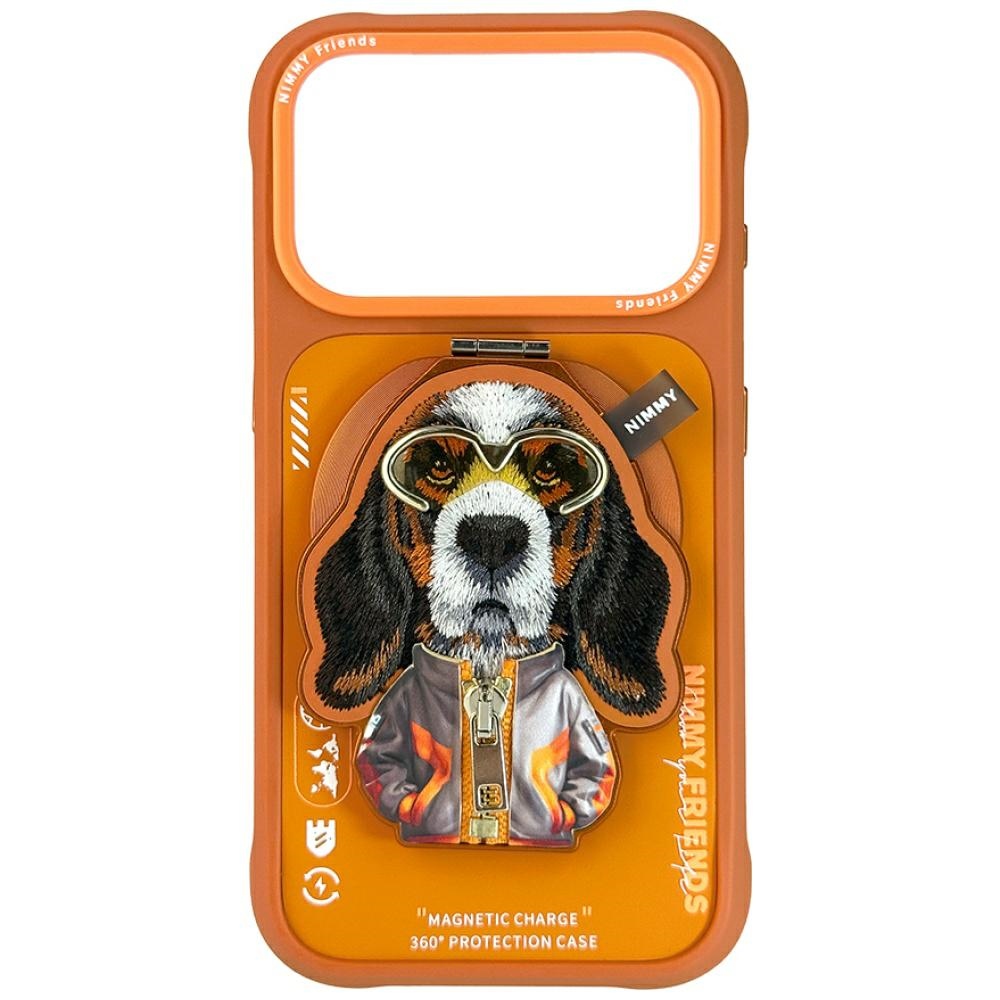 Чехол Nimmy Cool&Cute 2.0 Dog для iPhone 17 Pro с магнитным держателем - оранжевый