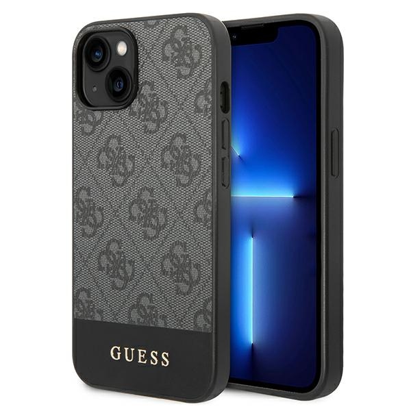 Guess 4G Stripe Collection maciņš iPhone 14 / 15 Plus pelēks