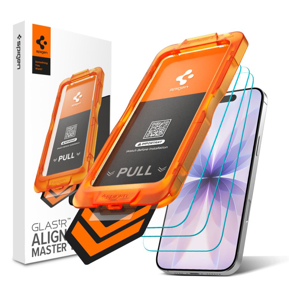 Spigen Glas.tR AlignMaster Slim 3 rūdīta stikla ekrāna aizsargu komplekts iPhone 17