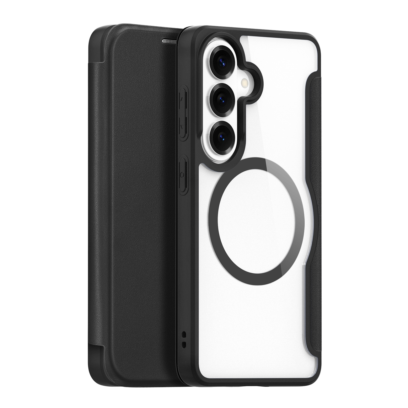 Dux Ducis Skin X Pro MagSafe saderīgs maka maciņš priekš Samsung Galaxy S26 Plus melns