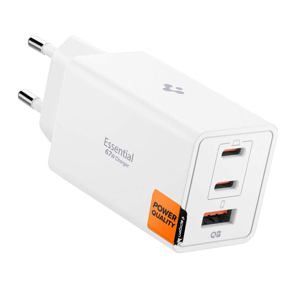 Spigen Essential EE673EU 3 portu 67 W sienas lādētājs - balts