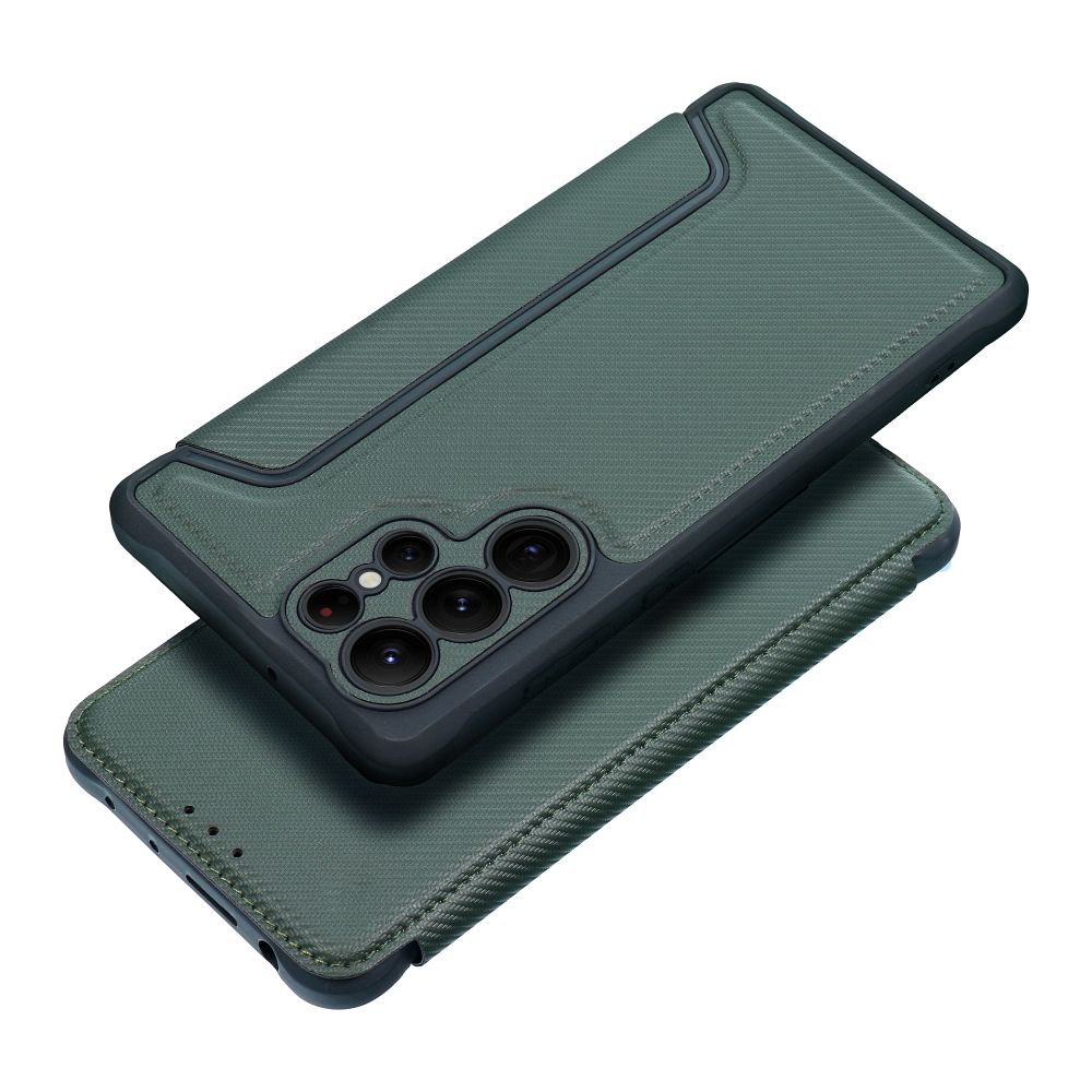 Viedtālruņa apvalks RAZOR Book priekš SAMSUNG S25 tumši zaļš