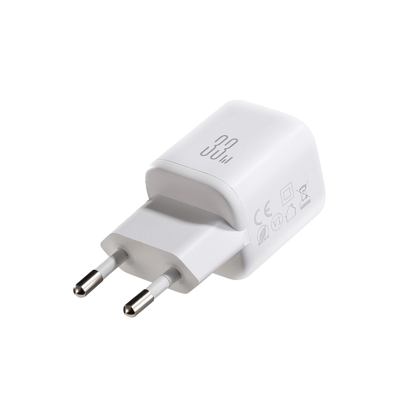 Joyroom JR-TG7 33W USB-A + USB-C sienas lādētājs ar 60W USB-C uz USB-C 1m kabeli balts