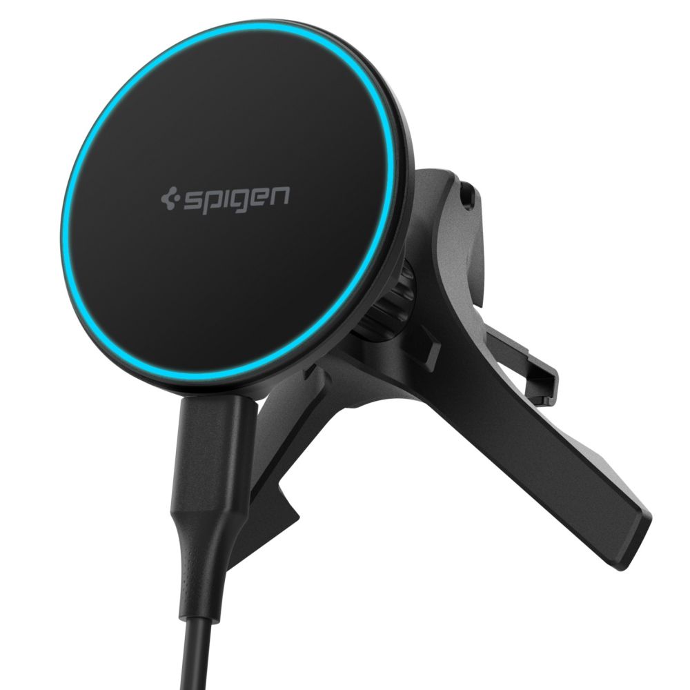 Spigen EV15MAQ Essential Qi2 MagSafe automašīnas gaisa ventilācijas turētājs - melns