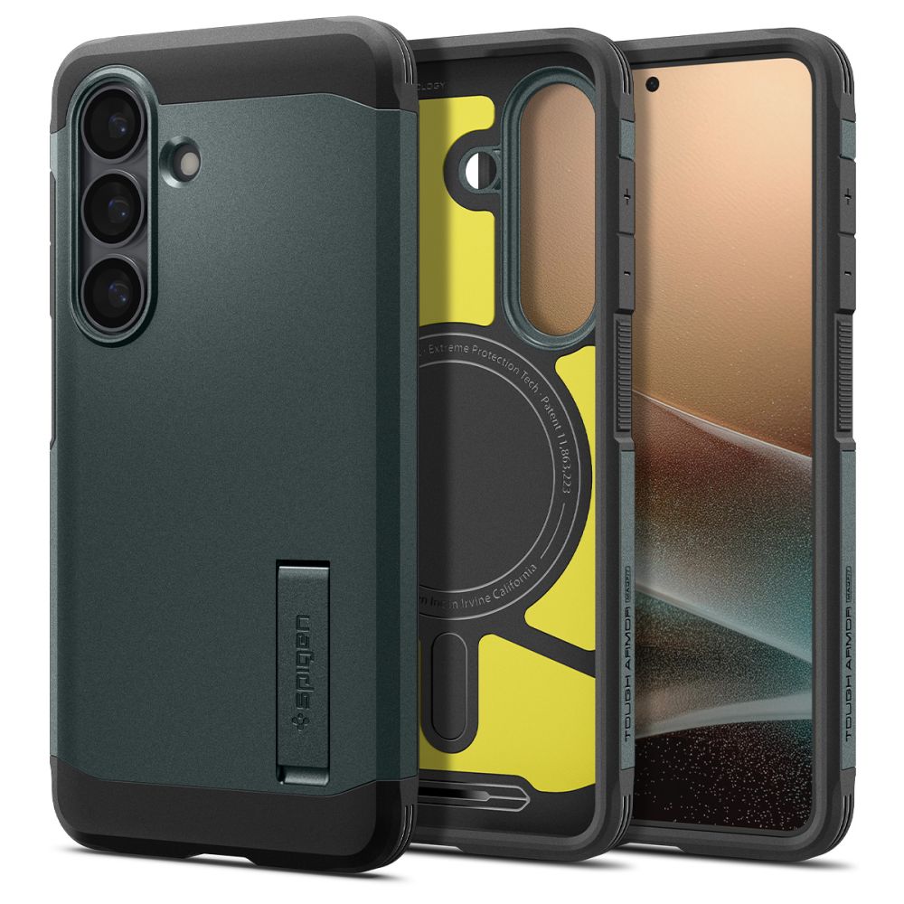 Spigen Tough Armor Mag MagSafe maciņš priekš Samsung Galaxy S26 zaļš
