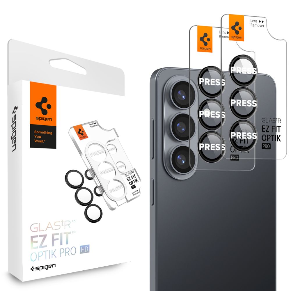 Spigen Glas.Tr Ez Fit Optik Pro HD Kameras aizsardzība 2-pack priekš Samsung Galaxy S26 - melns