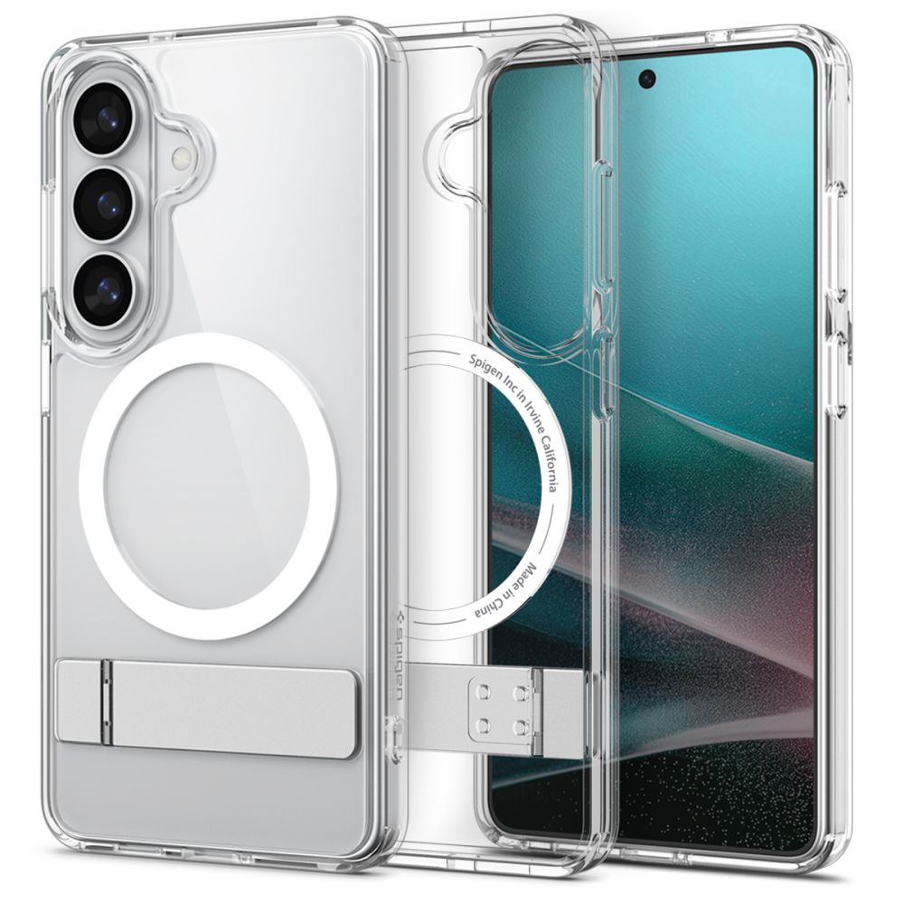 Spigen Ultra Hybrid S Mag MagSafe maciņš priekš Samsung Galaxy S26+ - caurspīdīgs un balts
