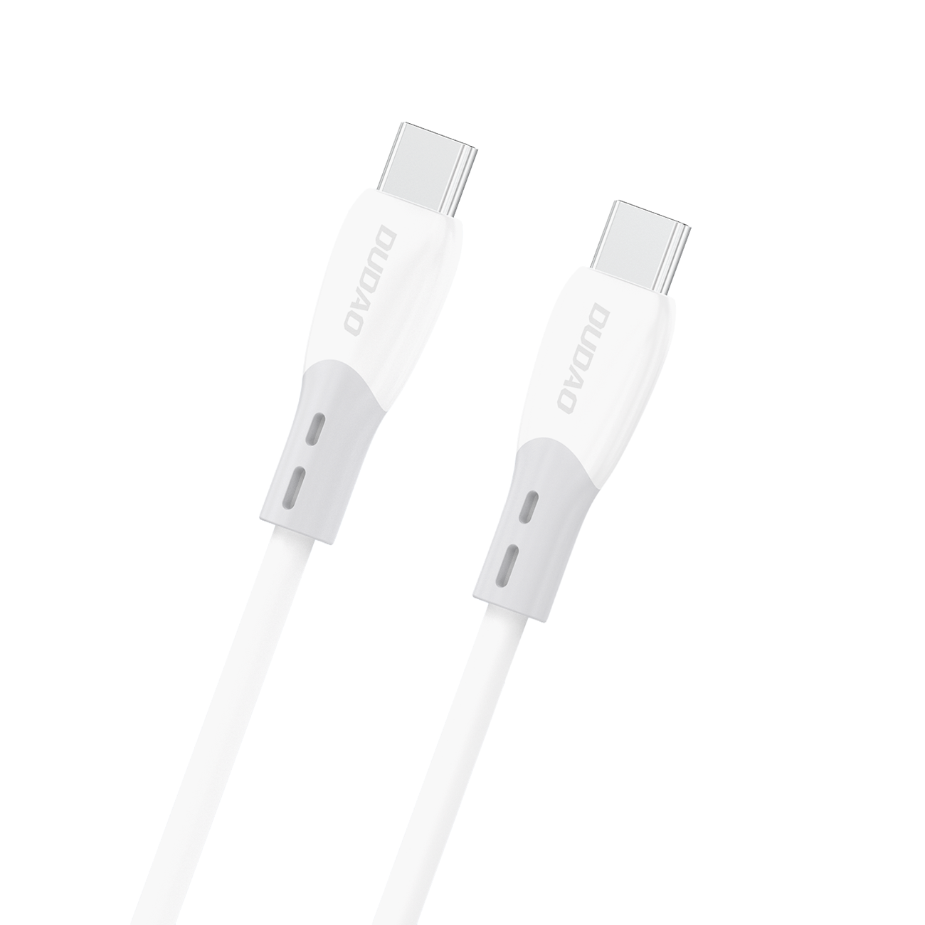 Dudao L25SC 60W USB-C - USB-C kabelis ar mīkstu silikona apvalku 1m - balts