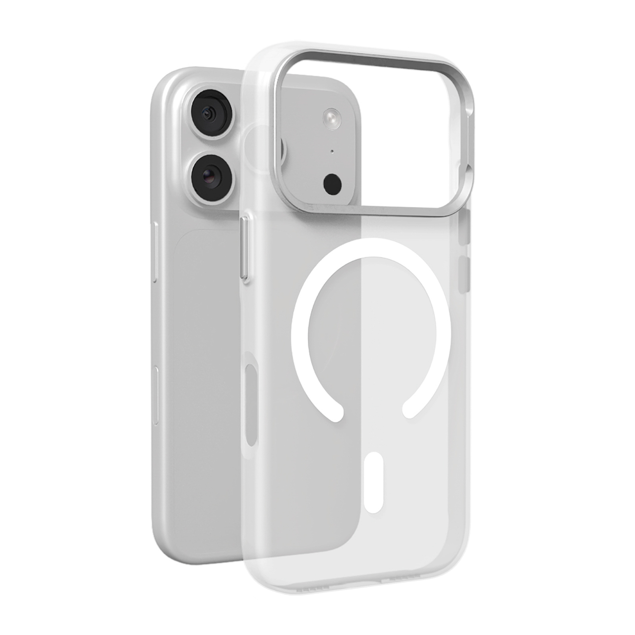 Puro Lightfeel iPhone 17 Pro Maciņš saderīgs ar MagSafe - caurspīdīgs un balts