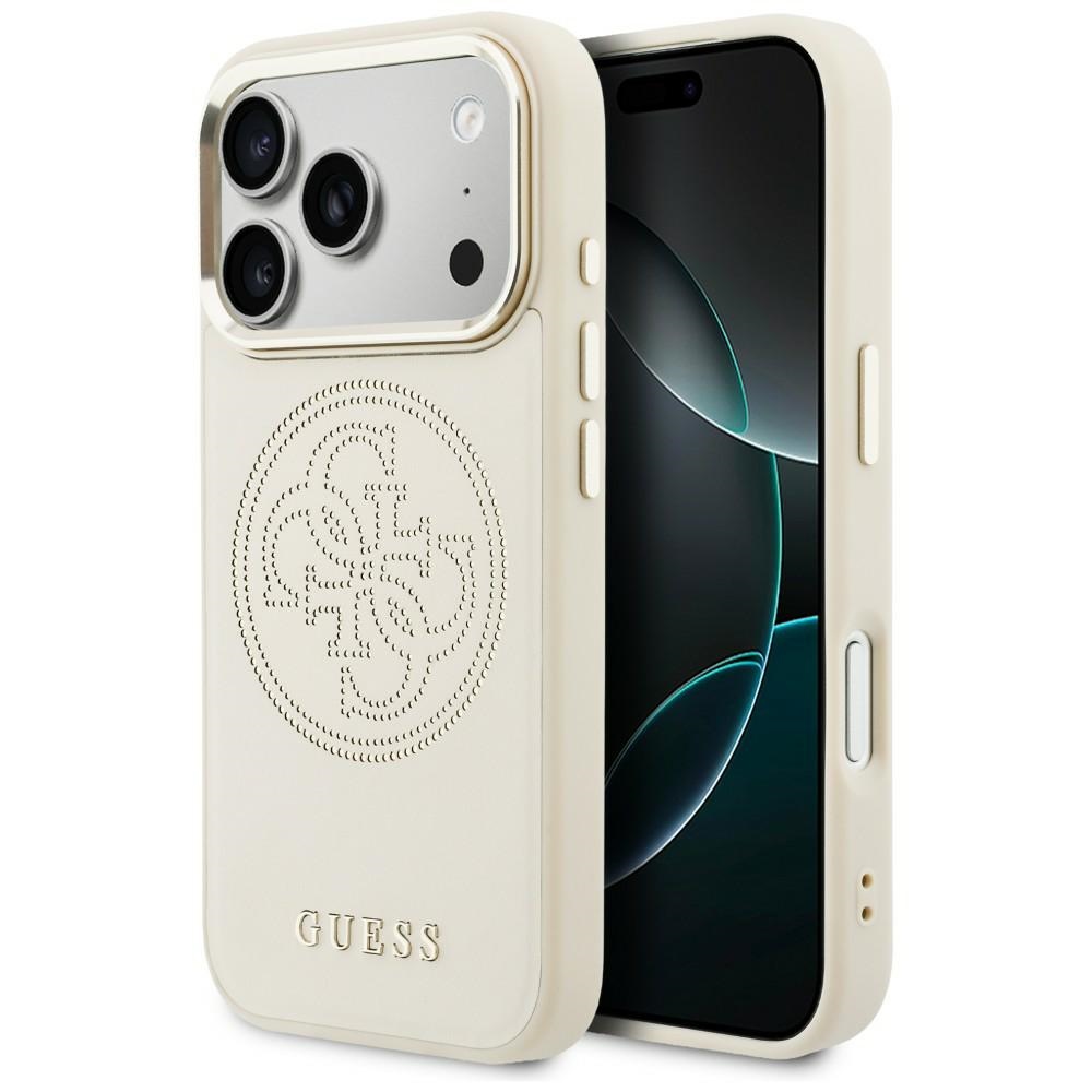 Guess Perforated 4G MagSafe Maciņš for iPhone 17 Pro - bēšs