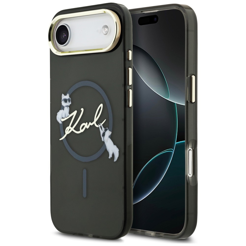 Karl Lagerfeld IML Choupettes Karl Script Logo MagSafe iPhone Air Maciņš - melns
