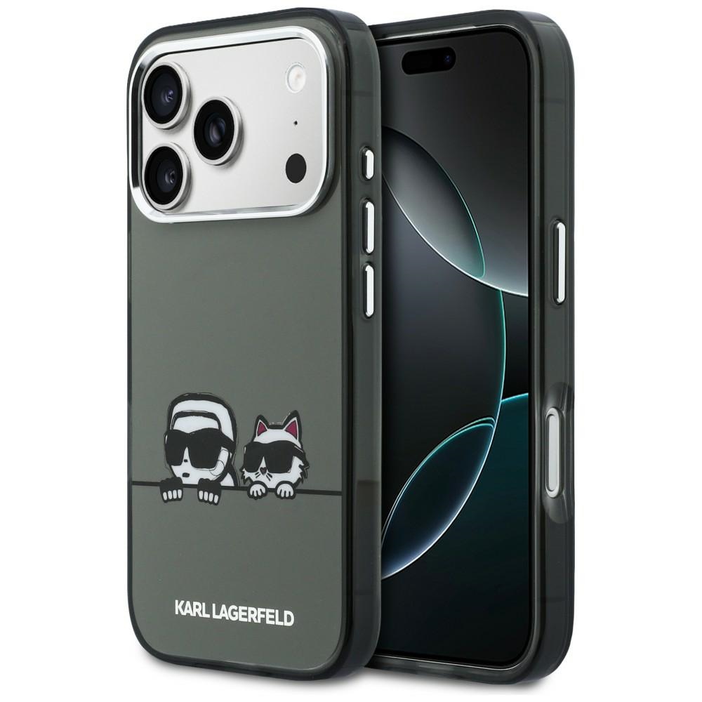 Karl Lagerfeld IML Karl & Choupette Peekaboo Logo MagSafe чехол для iPhone 17 Pro Max чёрный