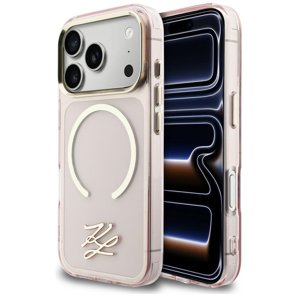 Karl Lagerfeld IML KL Script Logo MagSafe Maciņš for iPhone 17 Pro Max - rozā