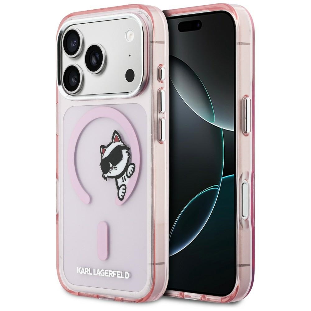 Karl Lagerfeld IML Peekaboo MagSafe чехол для iPhone 17 Pro Max розовый