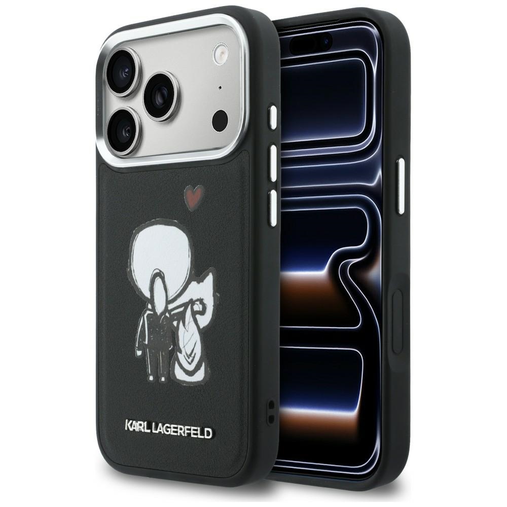 Karl Lagerfeld Karl & Choupette Back Logo MagSafe чехол для iPhone 17 Pro Max чёрный