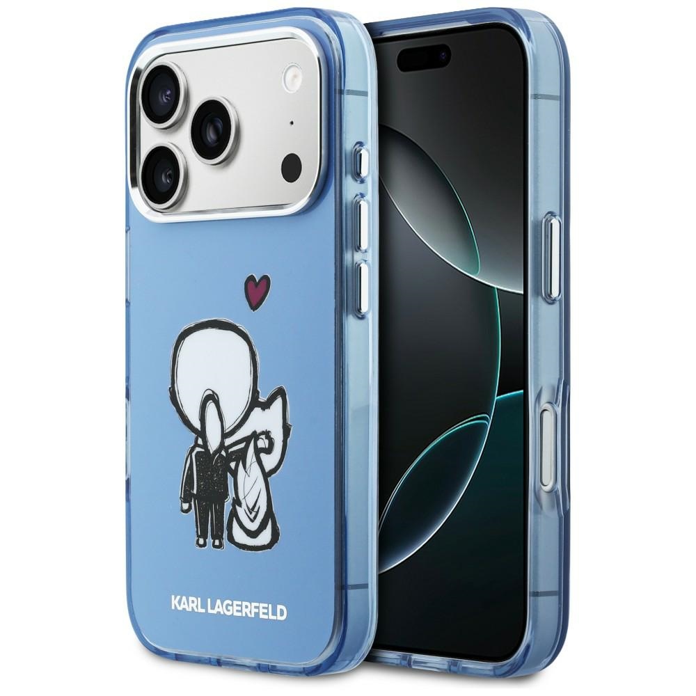 Karl Lagerfeld Karl & Choupette Back MagSafe Maciņš for iPhone 17 Pro Max - zils