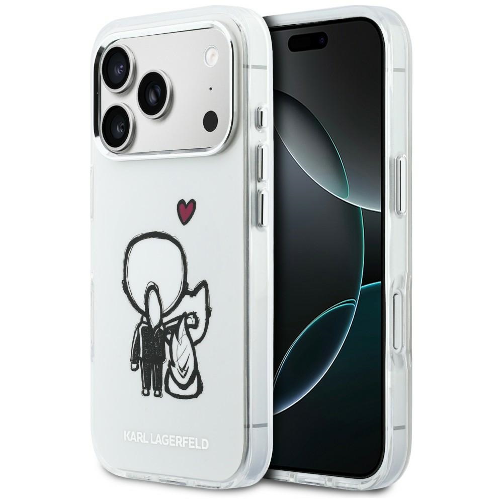 Karl Lagerfeld Karl & Choupette задняя MagSafe чехол для iPhone 17 Pro прозрачный