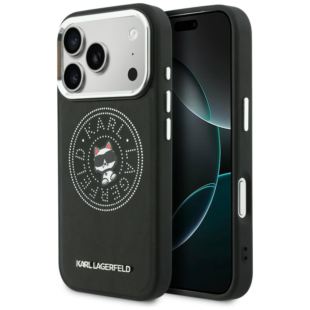 Karl Lagerfeld Point & Choupette Sketch MagSafe Maciņš for iPhone 17 Pro Max - melns
