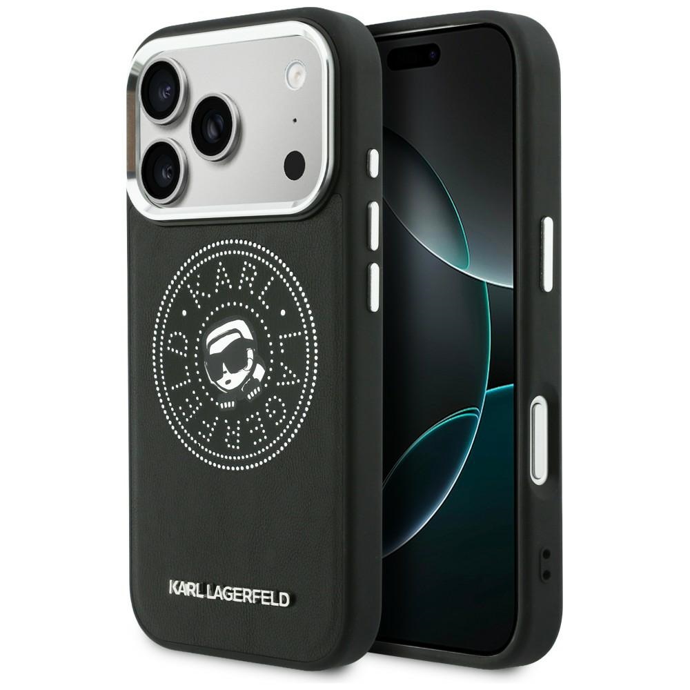 Karl Lagerfeld Point & Karl Sketch MagSafe чехол для iPhone 17 Pro чёрный