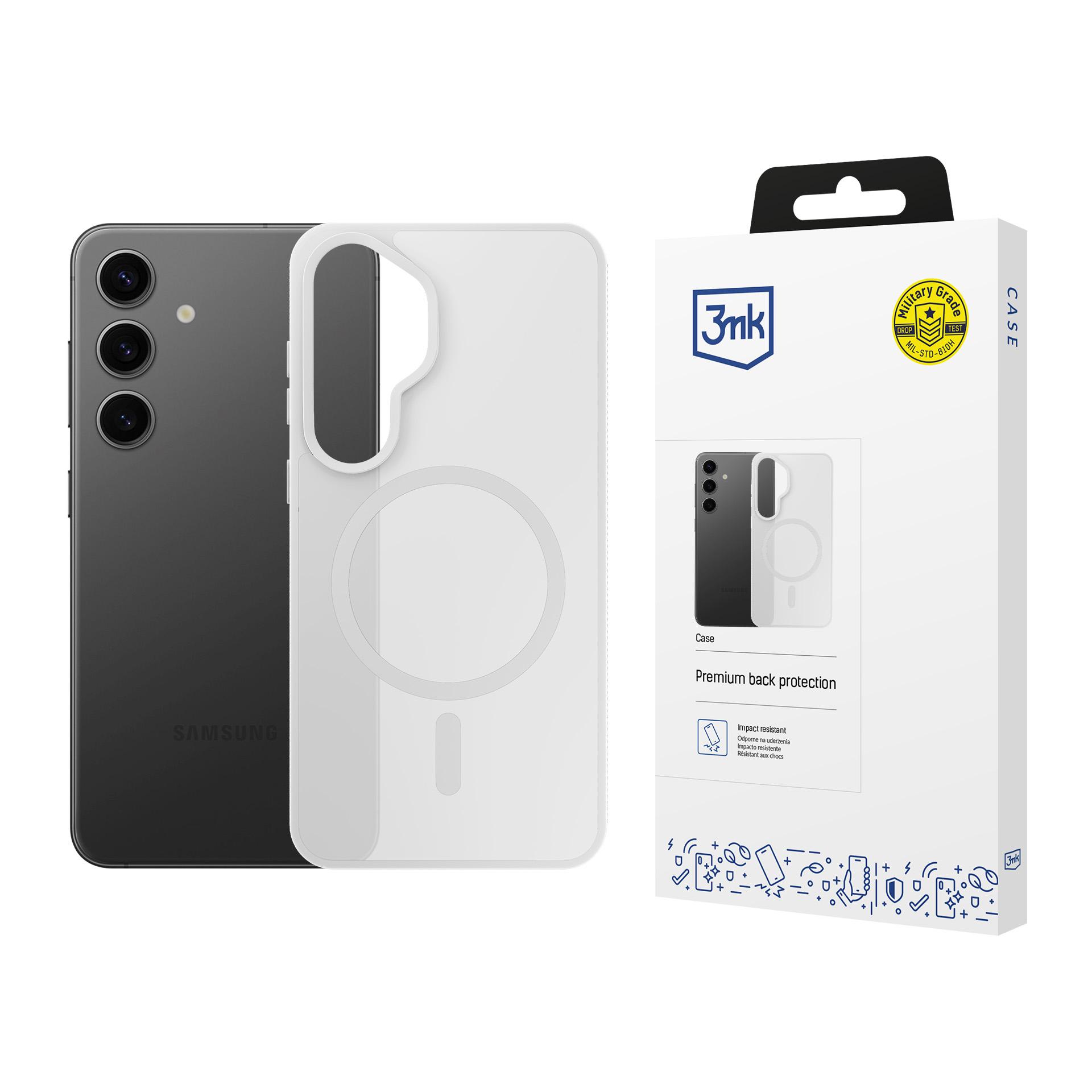 3mk Smoke MagCase priekš Samsung Galaxy S25 balts-caurspīdīgs