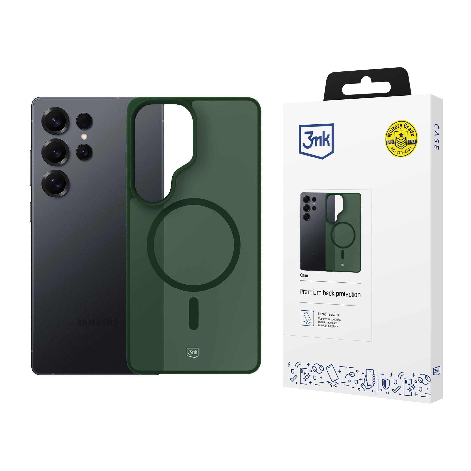 3mk Smoke MagCase priekš Samsung Galaxy S25 Ultra zaļš-caurspīdīgs