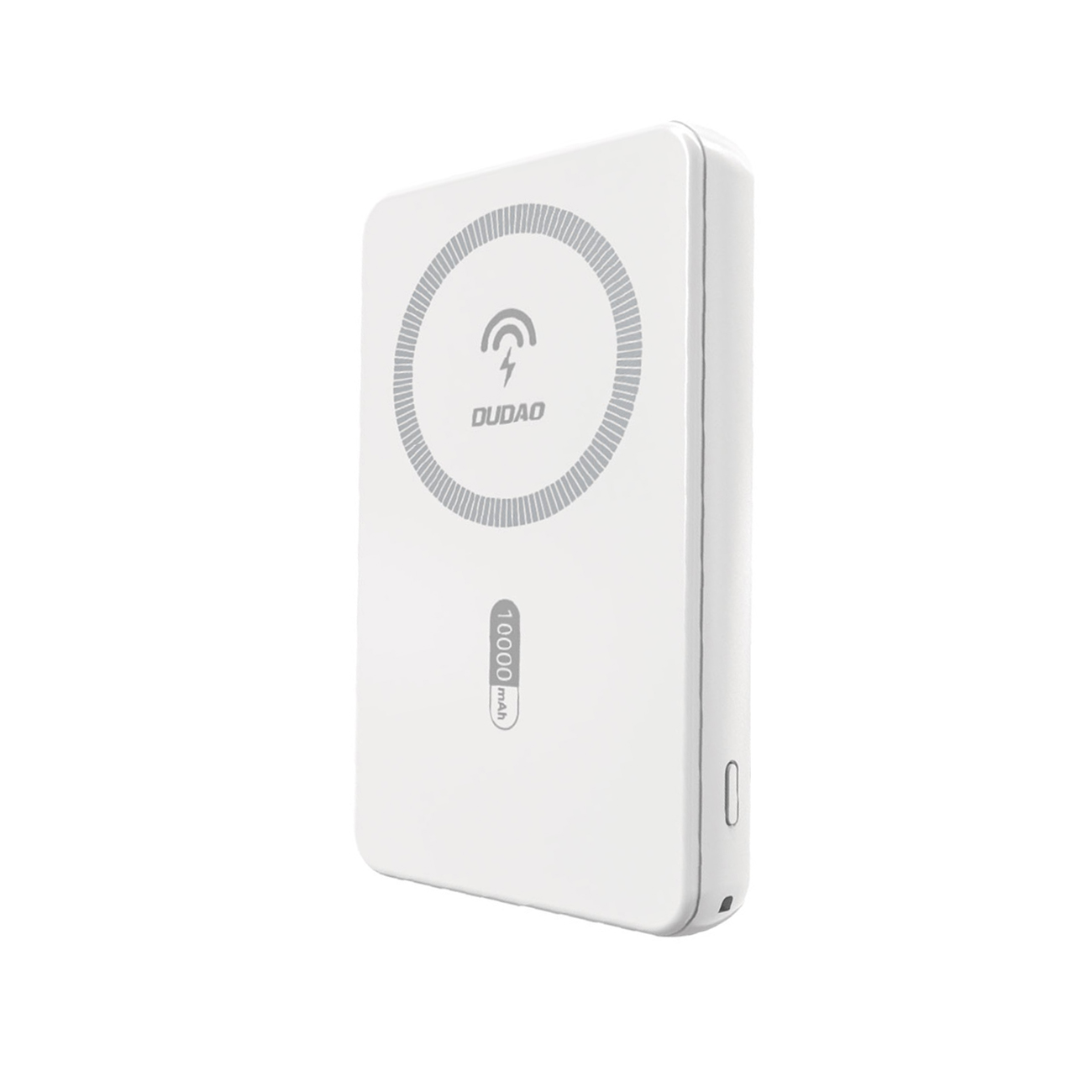 Dudao K14S magnētiskais 20W 5000mAh 1x USB-A 1x USB-C balts portatīvais lādētājs