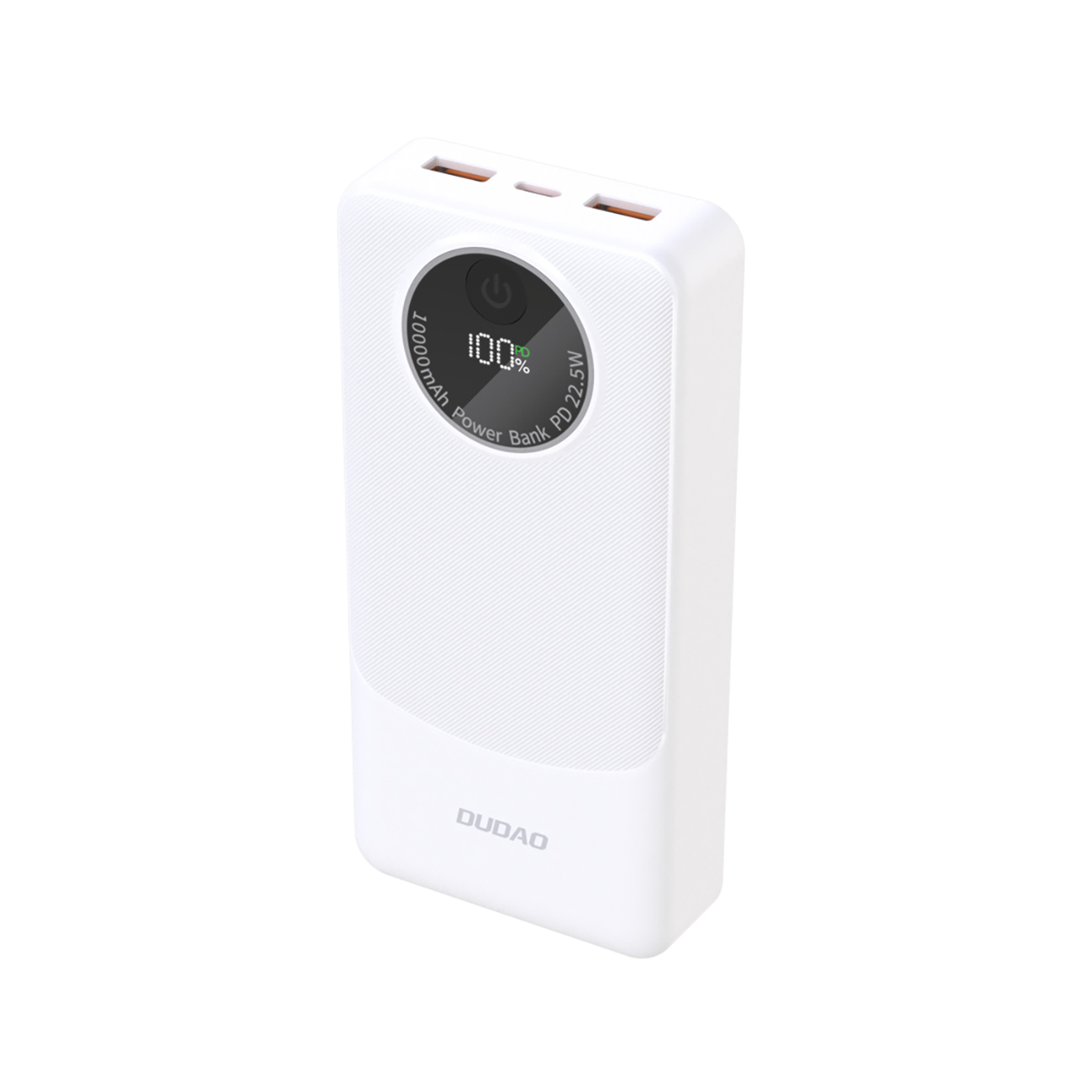 Dudao K12Pro 22.5W PD 20000mAh USB-A, USB-C balts portatīvais lādētājs