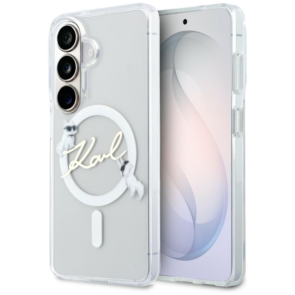 Karl Lagerfeld maciņš IML KC Script MagSafe priekš Samsung Galaxy S26 caurspīdīgs