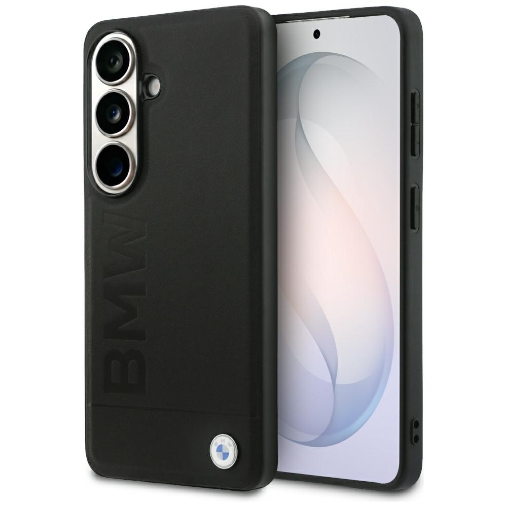 BMW Leather Hot Stamp MagSafe maciņš priekš Samsung Galaxy S26 melns