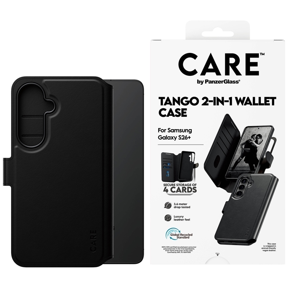 CARE by PanzerGlass Tango 2in1 Wallet maciņš Samsung Galaxy S26+ - melns