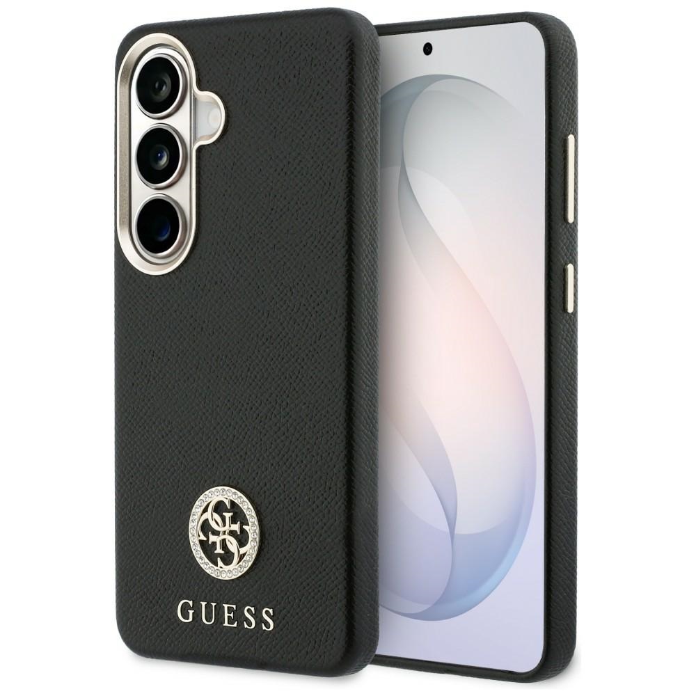 Guess Rhinestone Round Logo MagSafe Чехол для Samsung Galaxy S26+ - чёрный