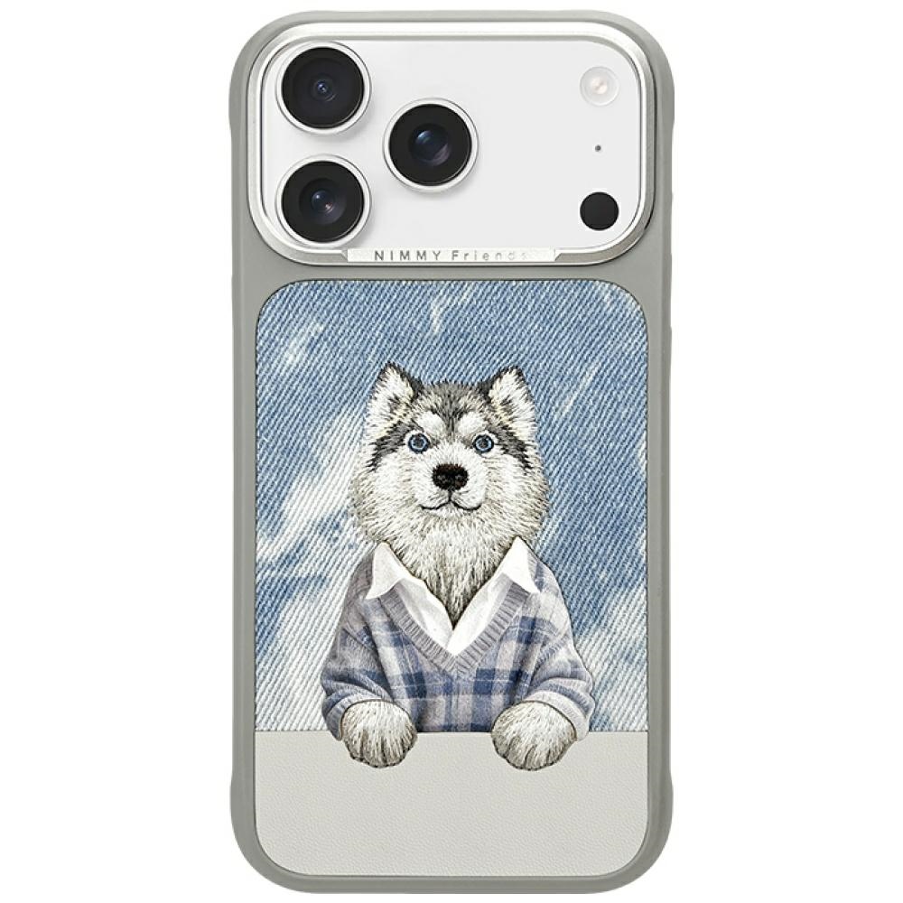 Nimmy Gentle Pets Series Dog MagSafe maciņš iPhone 17 Pro Max pelēks