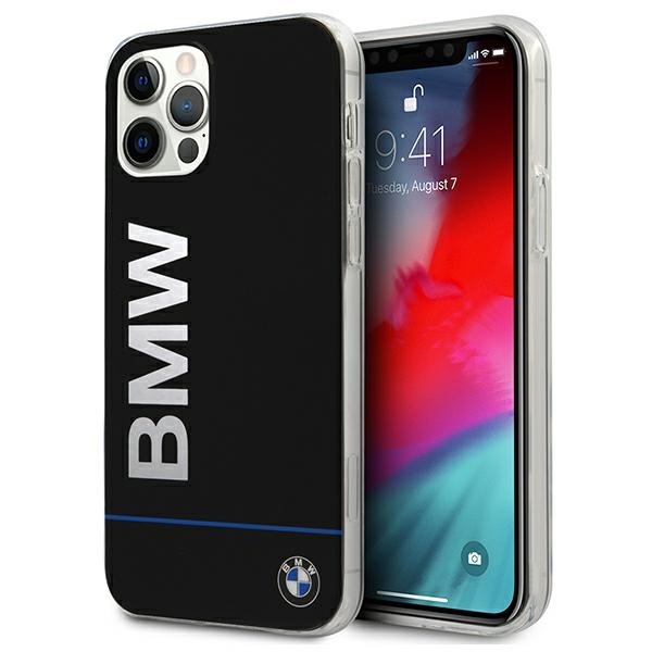 BMW Hardcase Signature Printed Logo Maciņš priekš iPhone 12 / 12 Pro - melns