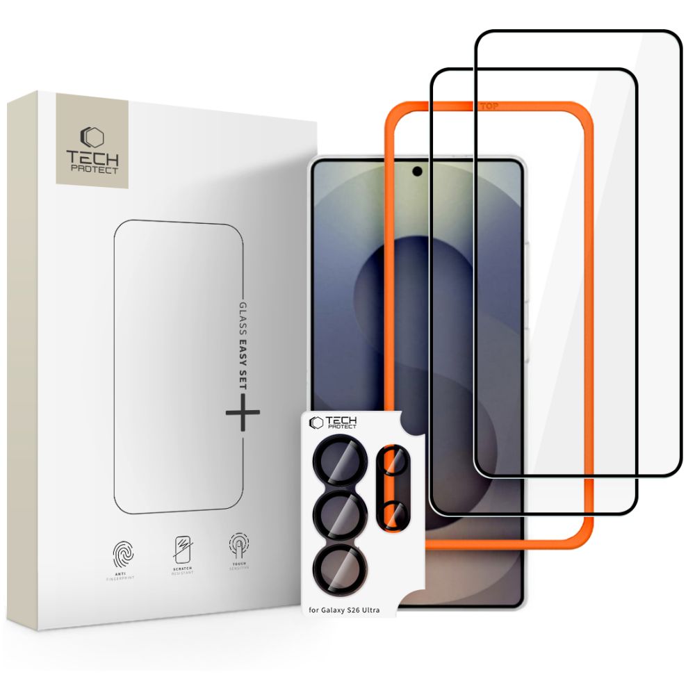 Tech-Protect Easy Set+ 3 gab. rūdīts stikls Galaxy S26 Ultra melns