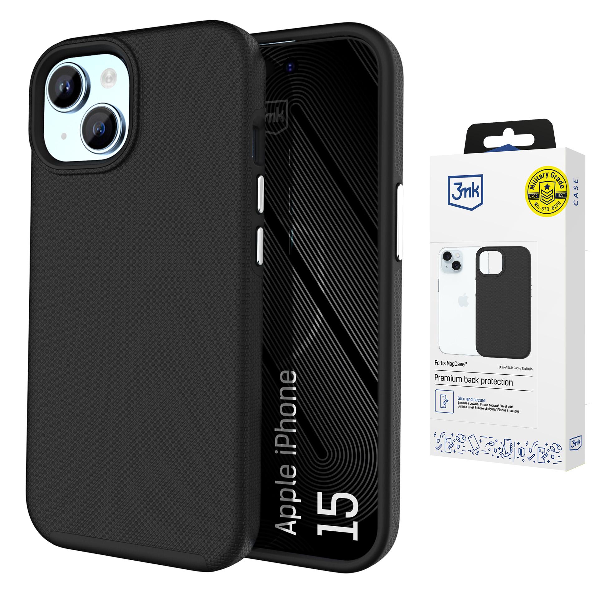 3mk Fortis MagCase maciņš iPhone 15, melns