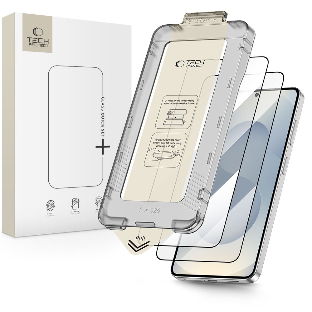 Rūdīts stikls TECH-PROTECT QUICK SET+ 2-PACK GALAXY S26 melns