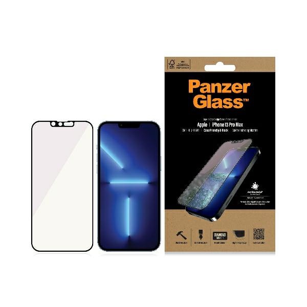 PanzerGlass E2E Anti-Bluelight rūdīts stikls iPhone 13 Pro Max antibakteriāls melns