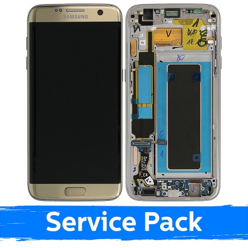 LCD ekrāns saderīgs ar Samsung G935 S7 Edge zeltains (in Service Pack box)(NoFrame version)